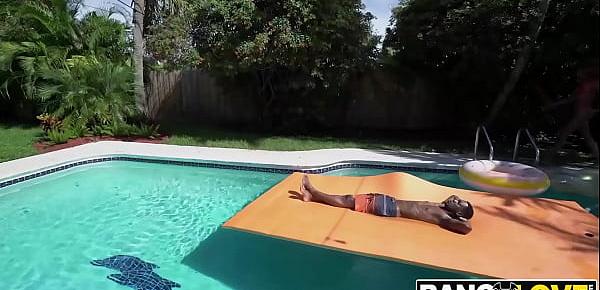  stepdaughter brixley benz squirts by the pool